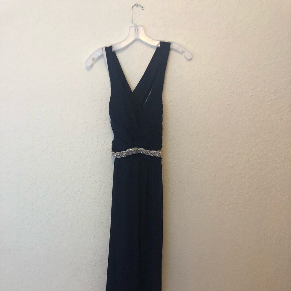 David’s Bridal navy blue formal dress